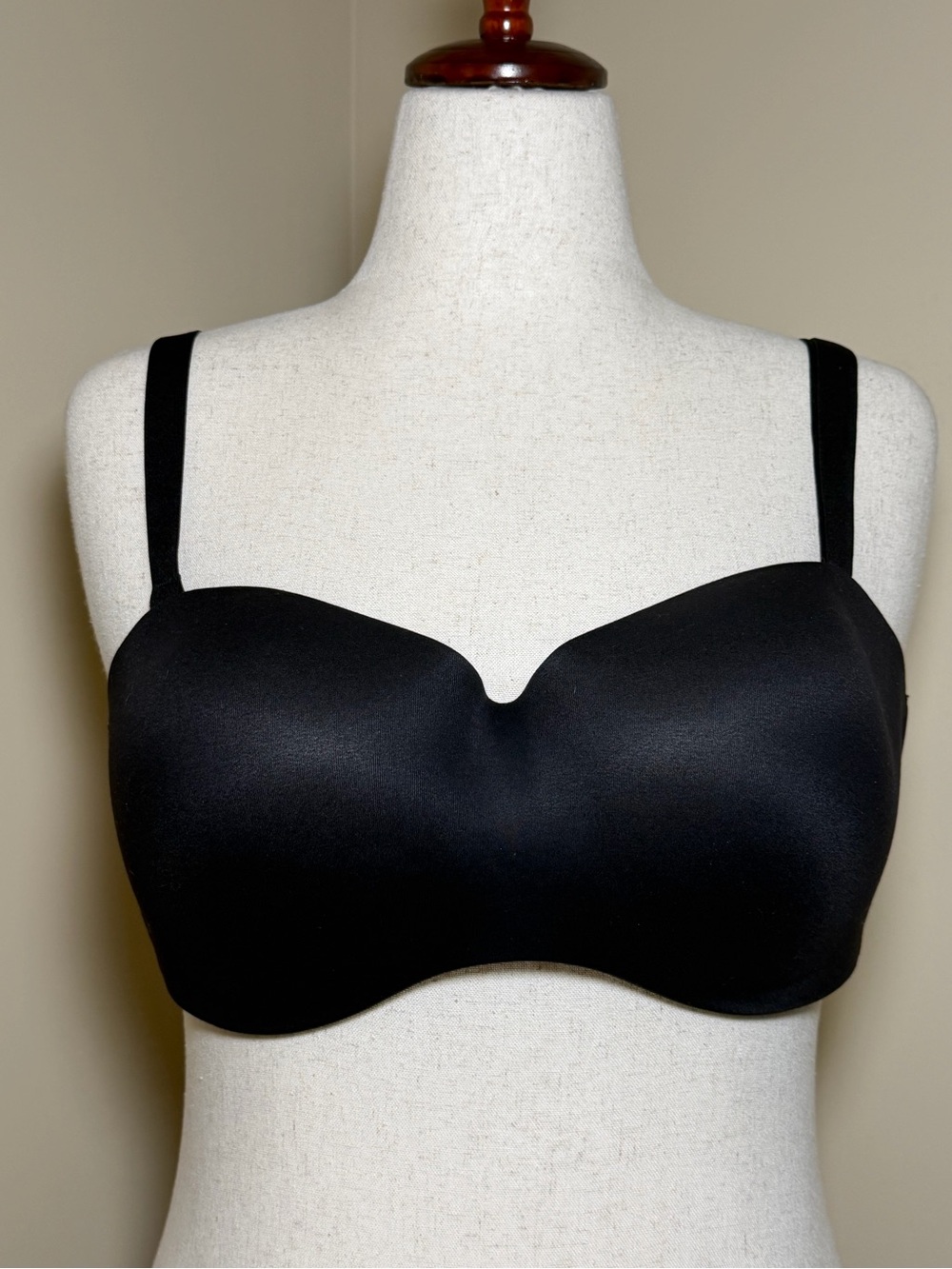 Soma Enbliss Stay Put Strapless Bra 40C Black Wireless Convertible Smooth